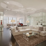 195 Hudson Street, living room, glass, condo, tribeca