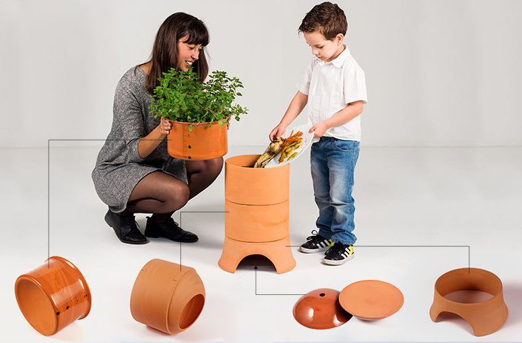 Uroboro Is a Simple Yet Stylish Home Composter That Feeds Your Plants Using Worms