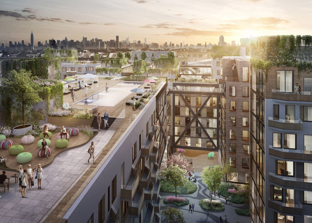 New Renderings Show Rooftop and Courtyards at ODA’s Massive Rheingold Brewery Project