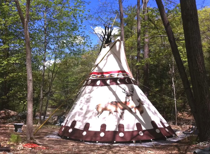 Camp Out in a Sioux Tipi on a Woodstock Waterfall for $168/Night