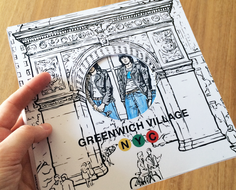 Blocks, Coloring Book, Adult coloring book, walking tours, Greenwich Village, Music, Culture, '60s, '70s, nostsalgia, bob dylan, folk scene, nyc culture