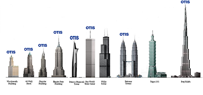modern towers with otis elevators