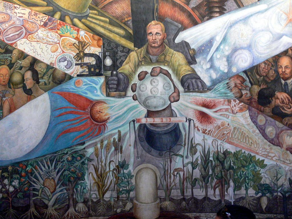 Diego Rivera, center detail (Man. Controller of the Universe) 1934