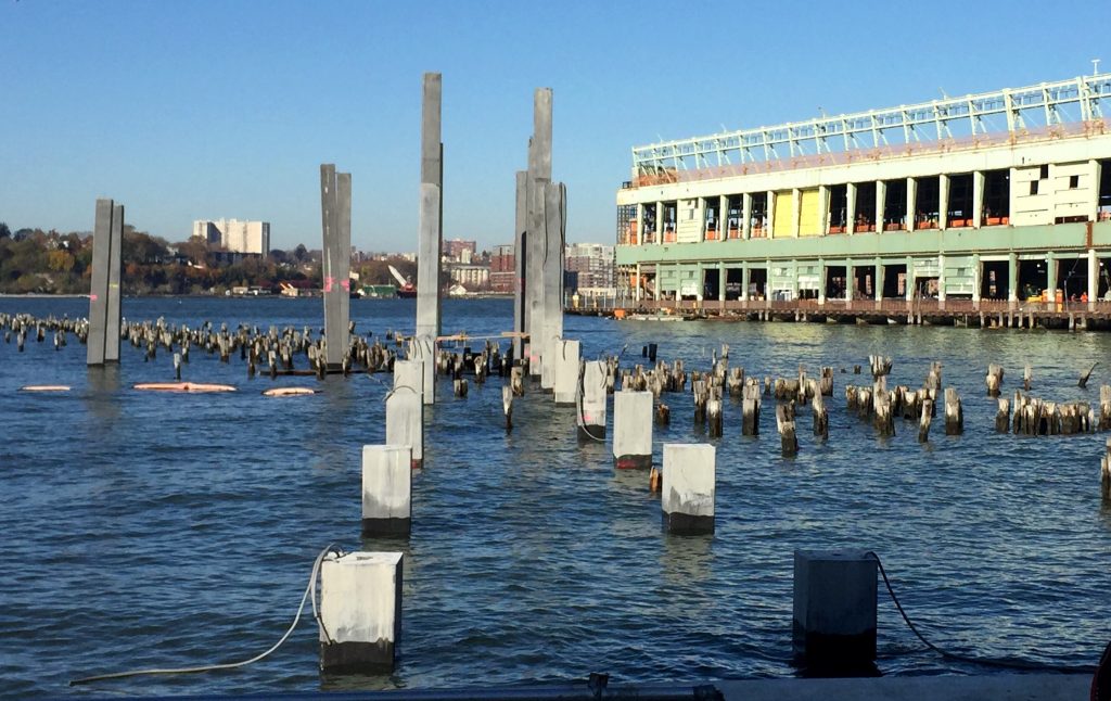 Construction update: Pier 55’s 535 concrete columns rise from the Hudson River