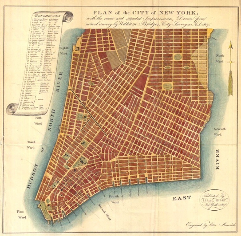 map of nyc, nyc grid plan, nyc street plan