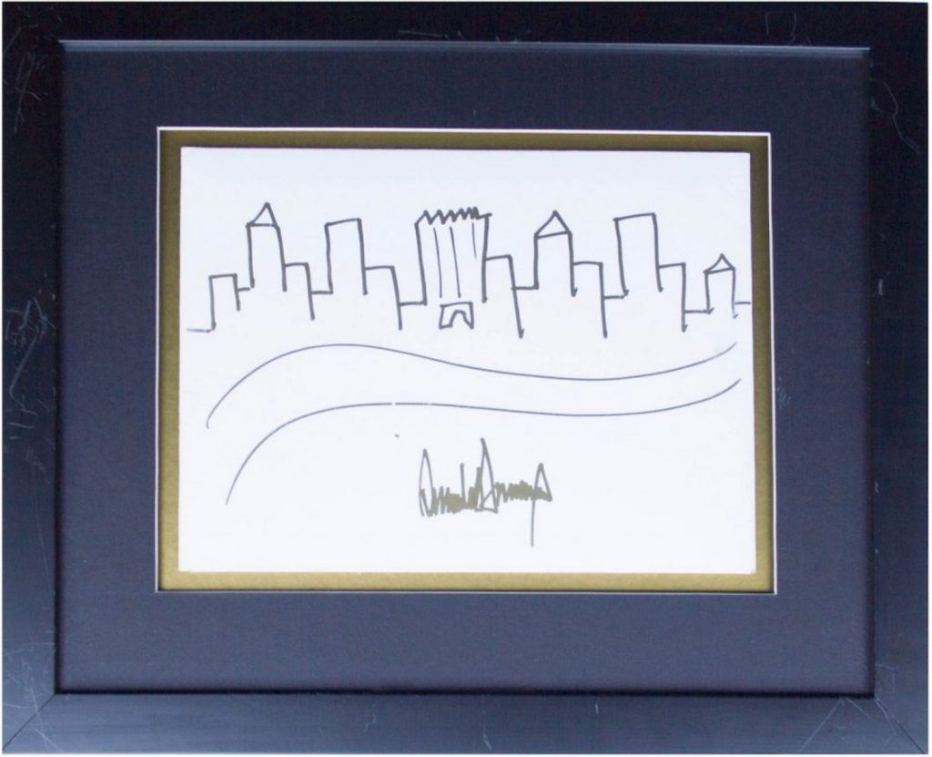 Donald Trump’s sketch of the Manhattan skyline sells for $29,184 at auction