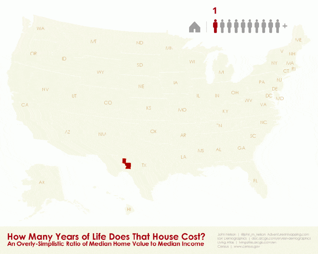 Map shows how many years of life a house costs, and in NYC the numbers aren’t pretty