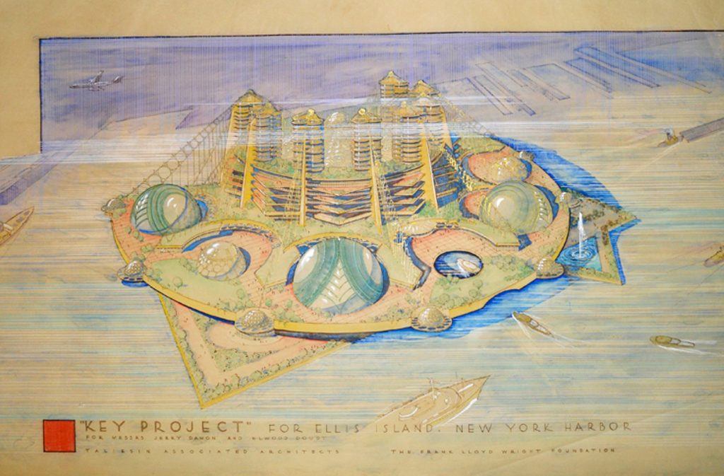 Frank Lloyd Wright had a plan to build a ‘city of the future’ on Ellis Island