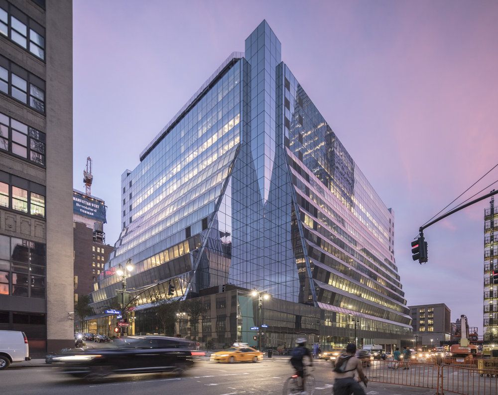 First look at REX’s pleated-glass transformation of Brutalist 5 Manhattan West office tower