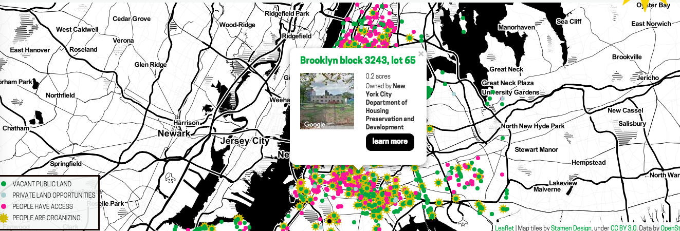 Living Lots NYC, Maps, community gardens