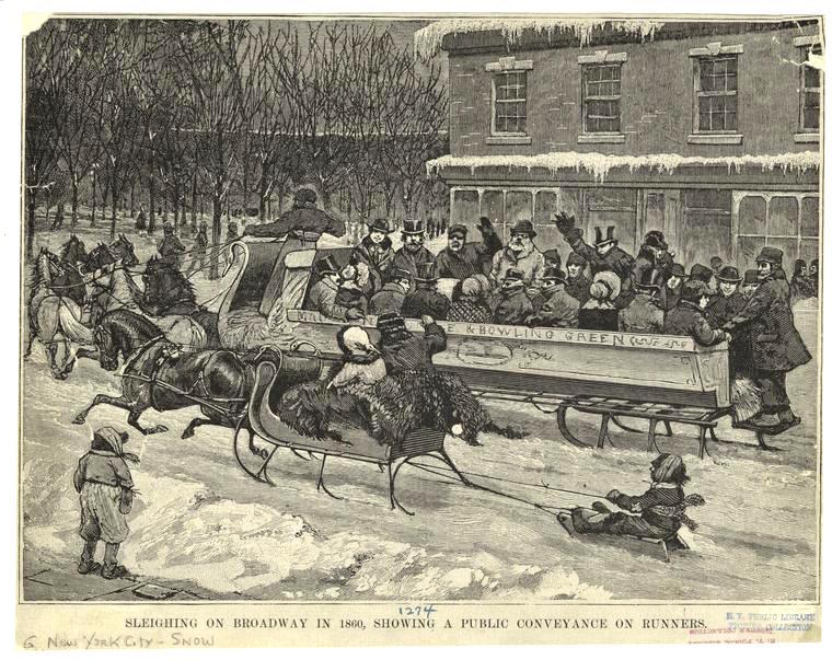 In 19th century NYC, sleigh carnivals took over parks on snowy days