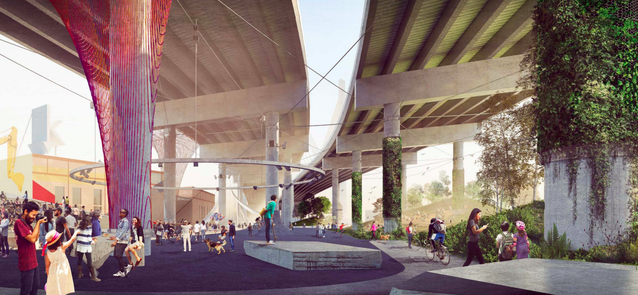 A new seven-acre park will open under the Kosciuszko Bridge in Greenpoint