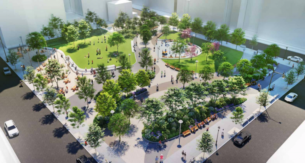 Updated design revealed for long-awaited Willoughby Square Park in Downtown Brooklyn