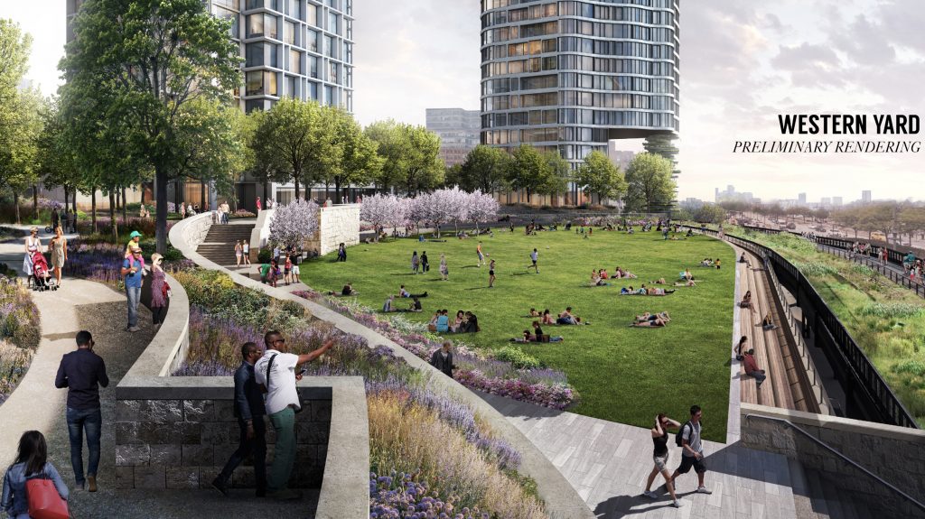 Hudson Yards shares rendering of public open space to dispel reports of 700-foot wall