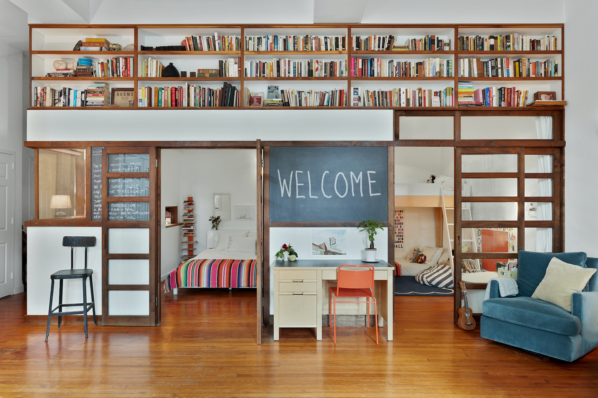 Creative built-ins frame this $900K loft in Greenwood Heights