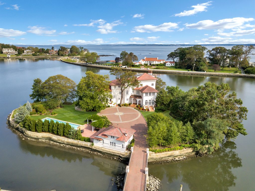 For $4.9M, own a private New York island with a 100-year-old Mediterranean-style mansion