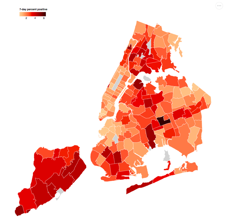 NYC releases map of positive COVID cases by ZIP code