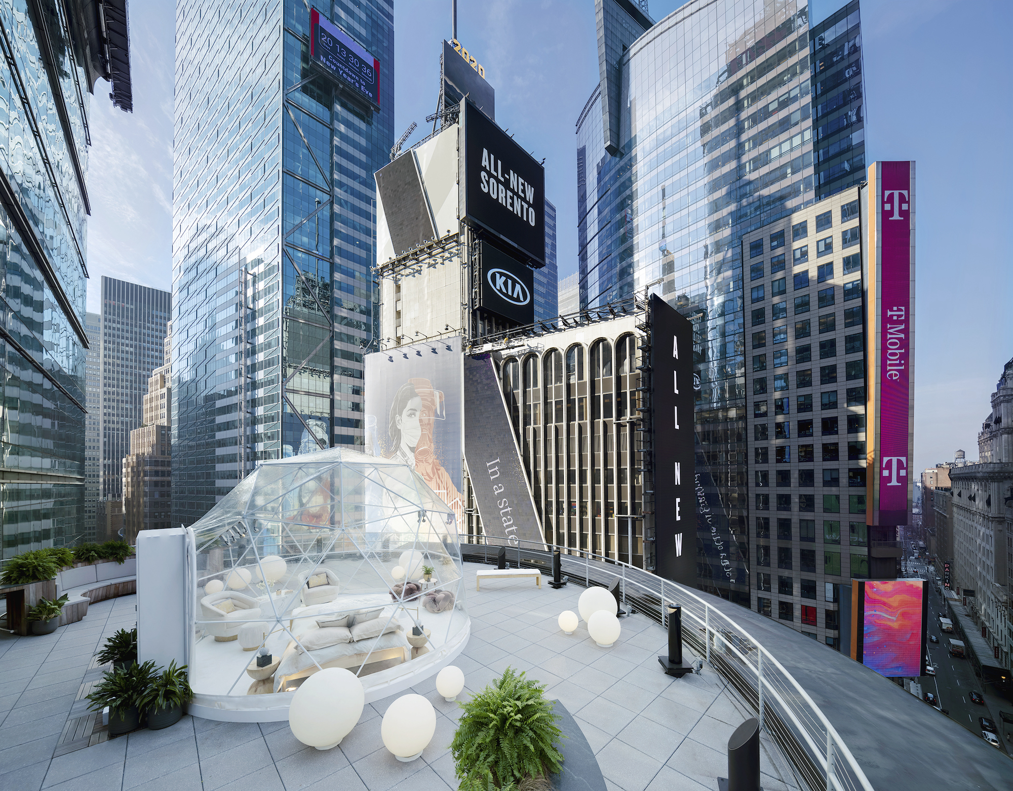 On New Year’s Eve, you can sleep in a private igloo under the Times Square Ball