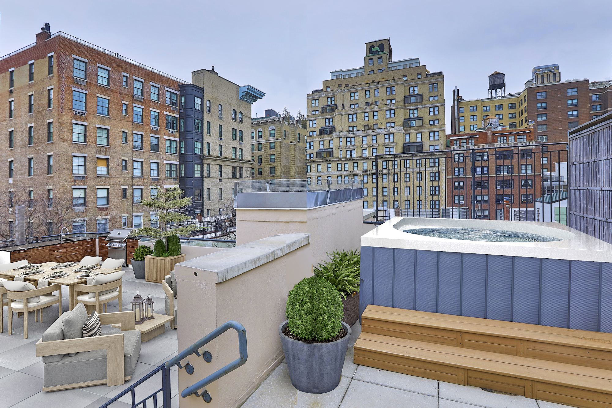 For $45K/month, rent this Upper East Side penthouse with a rooftop hot tub and three living rooms