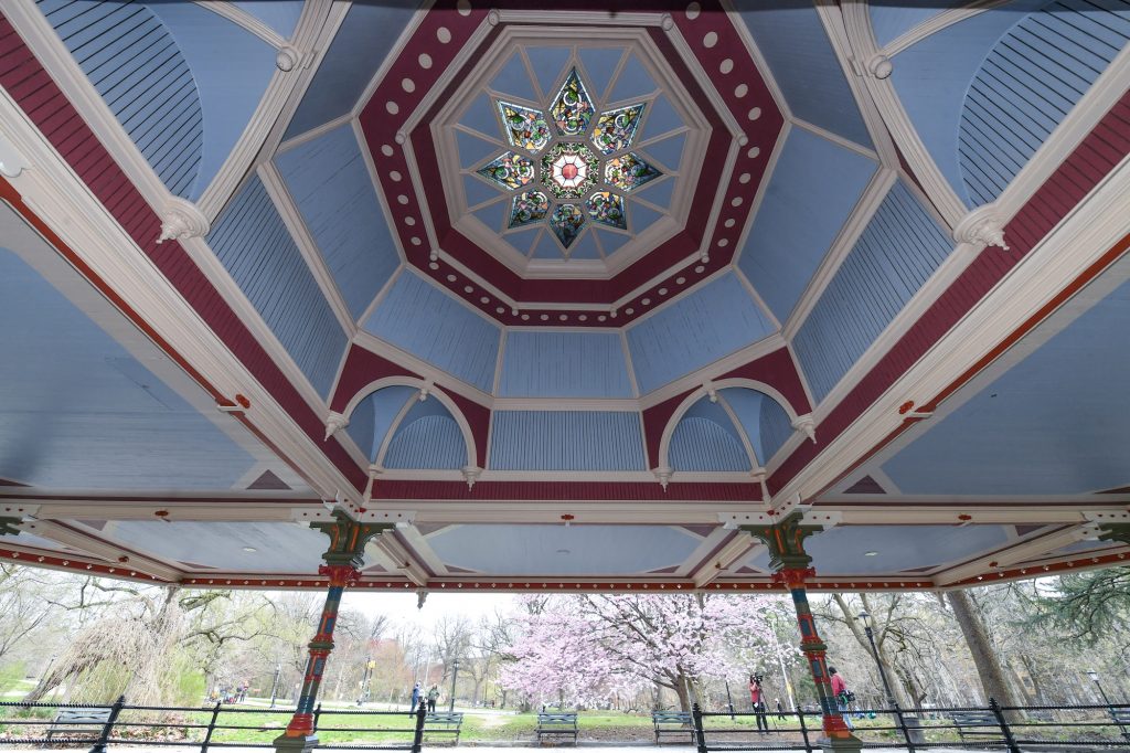 Prospect Park’s colorful Concert Grove Pavilion with star-shaped stained-glass skylight reopens